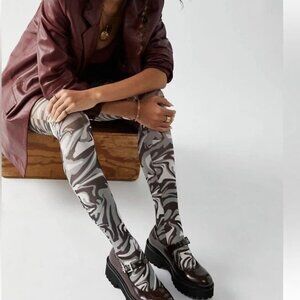 NWT Free People Tights - Time Warp Pattern - Black/Grey/White - Women's One Size